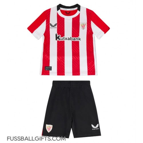 Athletic Bilbao Fußballbekleidung Heimtrikot Kinder 2024-25 Kurzarm (+ kurze hosen)